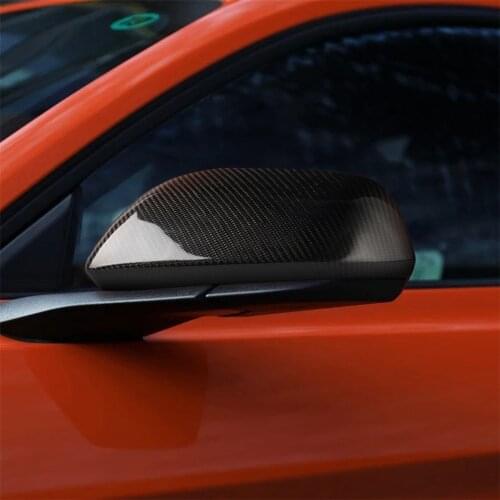 Carbon Fiber Exterior Decoration Side Mirror Rearview Mirror Frame Cover for Ford Mustang 2015-2019 U.S. EUR Edition