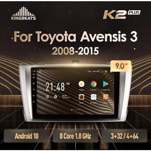 KingBeats Android 10 Octa-Core head unit HU 4G in Dash Car Radio Multimedia Video Player Navigation GPS For Toyota Avensis 3 2008 - 2015 no dvd 2 din Double Din Android Car Stereo 2din DDR4