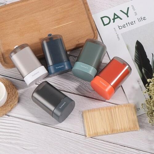 Automatic Toothpick Holder Container Household Table Toothpick Box Press Type Portable Living Room Toothpick Bucket