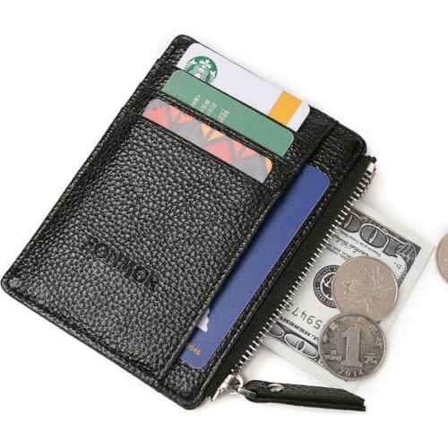 Mini Card Holder Short Women Men Solid Color Small Multi-card Bag Leather PU Business Purse Pocket Slim ID Credit Money Wallet