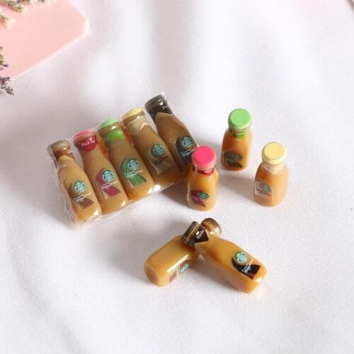 5PCS Mini 1/6 Scale Dollhouse Miniature Coffee Bottle Beverage Drinks for Blyth Doll House Kitchen Play Food Toy