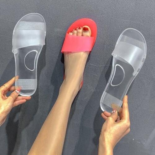 Fashion Summer Slippers Female Transparent Women Shoes Beach Slippers Slides Plus Size Shoes Woman Flat Flippers Chinelo Pantufa