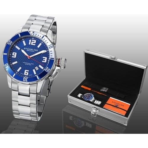 676.02 Set Stührling 42mm Swiss Production Men Wristwatch Clock