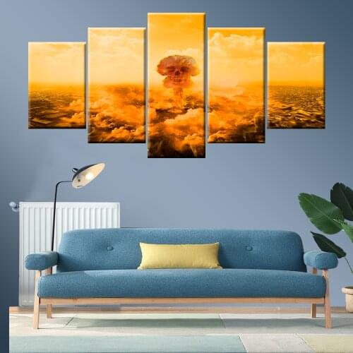 Wall Art Canvas Painting 5 Panel Abstract Cloud Skull Pictures Modern Print Painting Decor Modular Frame Poster Home Decoration