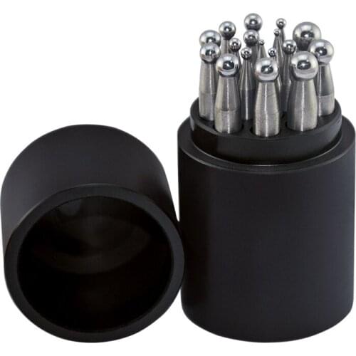 New Jewellers Tool Jewelry Dapping Block Set with 17Pcs Jewelry Tool Kit Dapping Punches with Plastic Stand