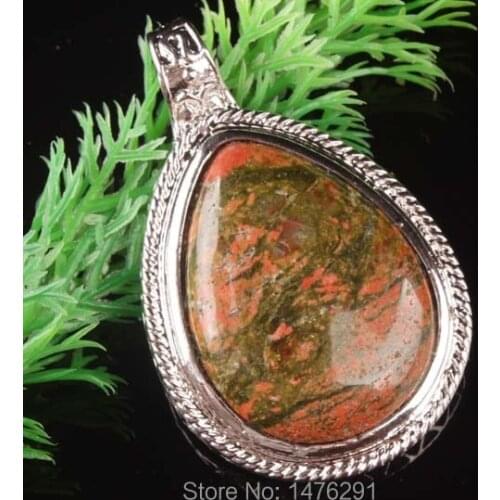 Excellent Unakite Gem Teardrop Pendant Bead 1PC