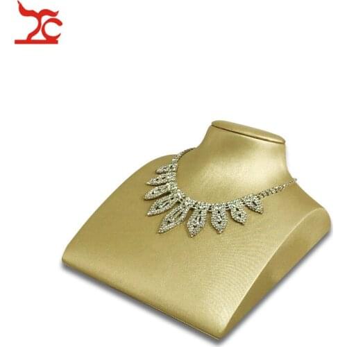 Gold PU Resin Pendant Jewelry Display Mannequin Fashion Horizontal Pear Silver Necklace Jewelry Organizer Exhibitor Bust Stand