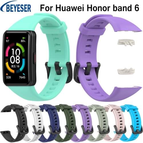 Silicone strap Replacement watchband For Huawei Honor band 6 smart watch bracelet strap for honor band 6 Adjustable wristband