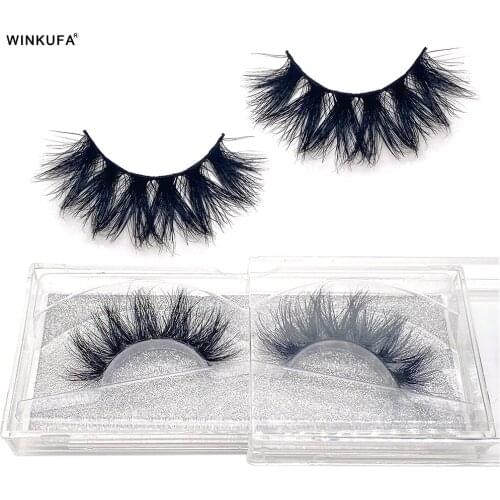 20mm Lashes 5D Mink False Eyelashes Natural Fluffy Mink Lashes Thick Cross Style Bright Black Hair Eyelash Extension Fake Lashes
