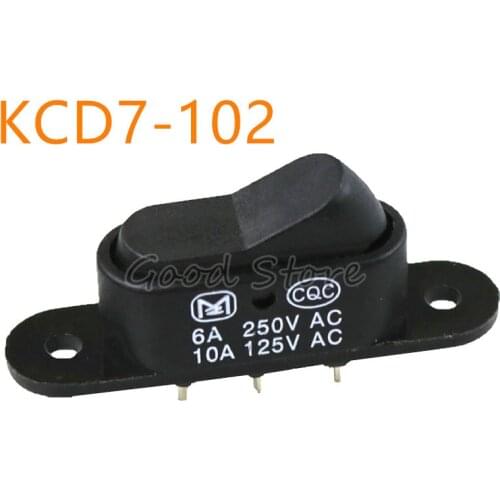 1pcs KCD7-102 6A 250V 10A 125V AC Rocker Switch 3 pins Push Button Switch