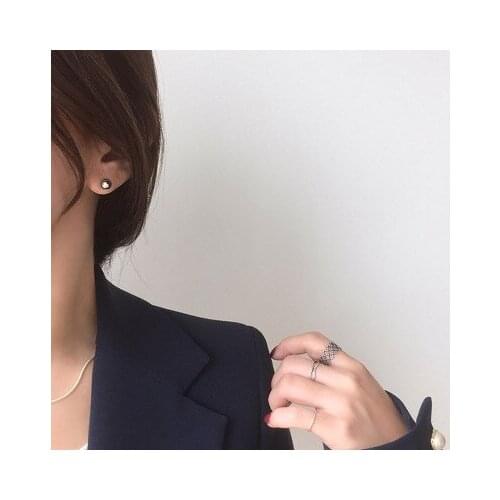 S925 Silver Color Simple Round Earrings Fashion Beautiful Gift Prevention Allergy Ladies Boutique Jewelry Girlfriend Gift