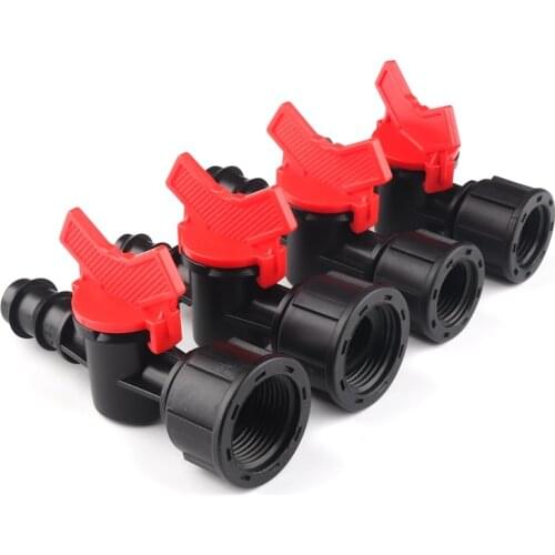 2pcs 1/2" 3/4"-16 20mm Female Ball Valve PE Irrigation Pipe Connector Threaded Garden Water Connectors Hose Switch