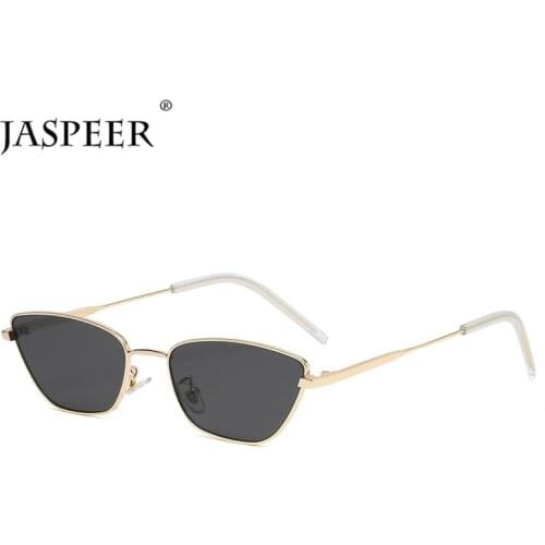 JASPEER Steampunk Cat Eye Sunglasses Women Retro Metal Punk Sunglasses Men UV400 Driving Sun Glasses Small Vintage Eyewear