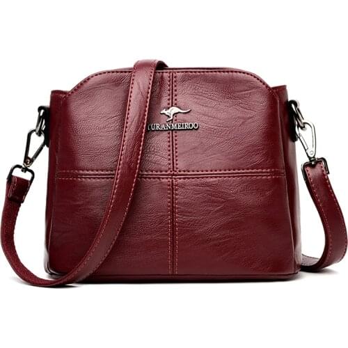 Women Leather Handbas Luxury Brand Ladies Hand Bag Female Soft Leather Shoulder Bag Sac A Main Vintage Solid Messenger Bags Girl