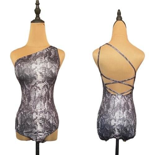 Sexy Latin Dance Tops Women Backless Salsa Dance Bodysuit Black Skirt Modern Dance Outfit Stage Costume Designer Clothes JL3365