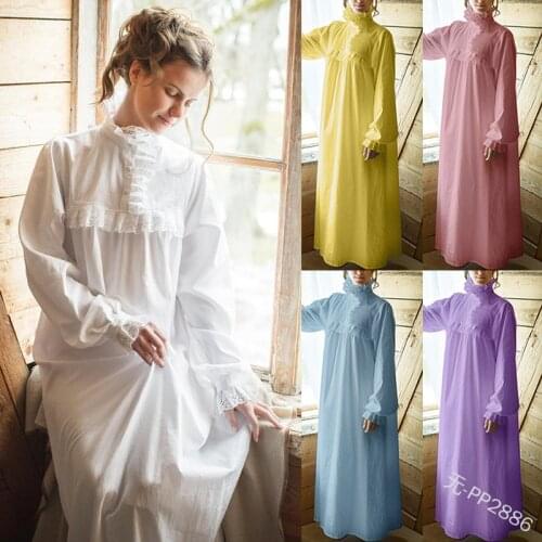 Vintage long medieval dress women medieval dresses white Retro style renaissance dress floor length women cosplay dress