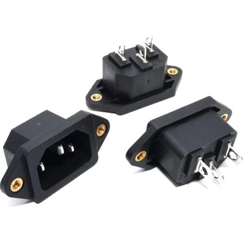 10PC 3 pin AC inlet screw socket , IEC 60320 C14 Low Current Inlet AC Power
