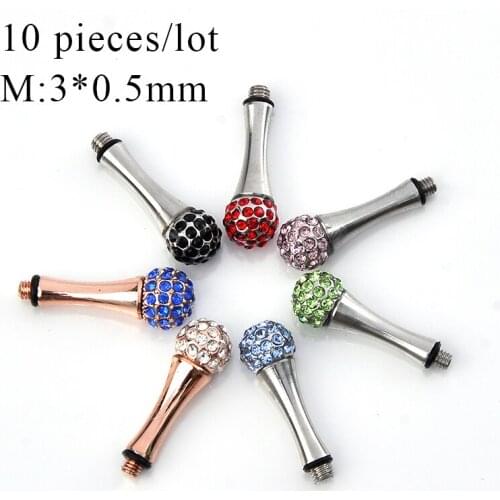 10 pieces/lot Rhinestone Removable Finger Rest Scissors Tang Tail Nail Clavo De Cola Hairstyling Tools Parts M:3*0.5mm