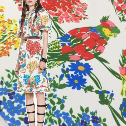 100% polyester stretch fabric dress parrot print fabric thin dress fabric clothes shirt patchwork z25