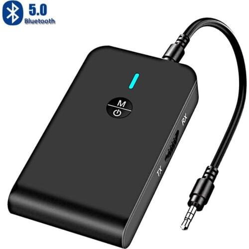 2 In 1 Bluetooth-compatible 5.0 Transmitter Rechargeable Receiver For Tv Computer Car Speaker 3.5mm Aux Hi-Fi Music Audio