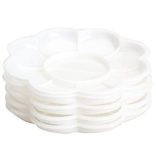 5Pcs Plastic Nail Art Paint Color Mixing Palette Plate Disk Essential Tool