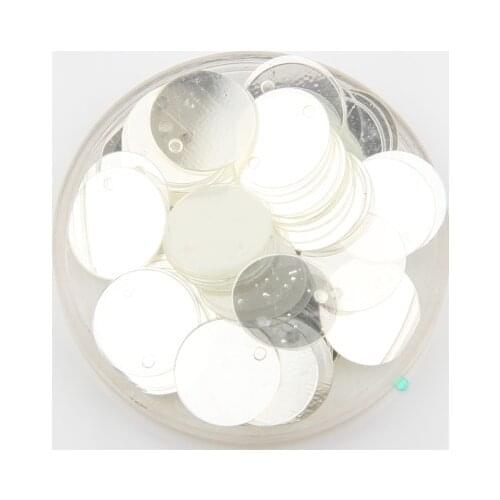 50g 12mm Crystal White Flat Round Sequins For Crafts PET DIY Garment Sewing Wedding Accessories With 1 Side Hole Spangles