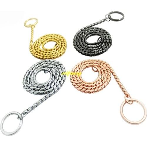 50pcs/lot Adjustable Metal Snake Chain Dog Collar Training Collar Safety Control For Small Big Dog