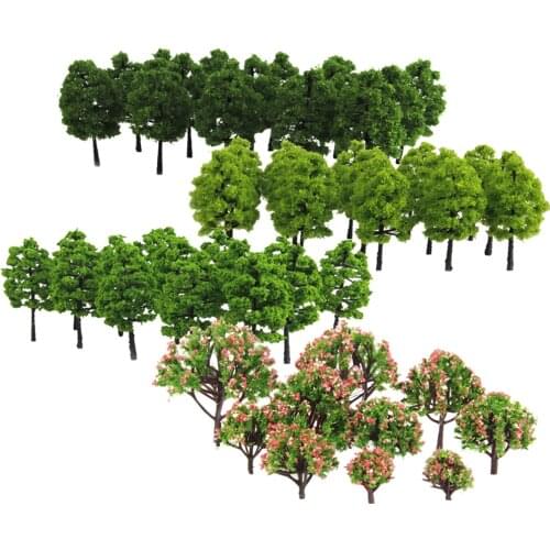 70 Pieces Model 3-9cm Trees Layout Train Railway Diorama Wargame Landscape Scenery HO OO Z TT Multi Scale