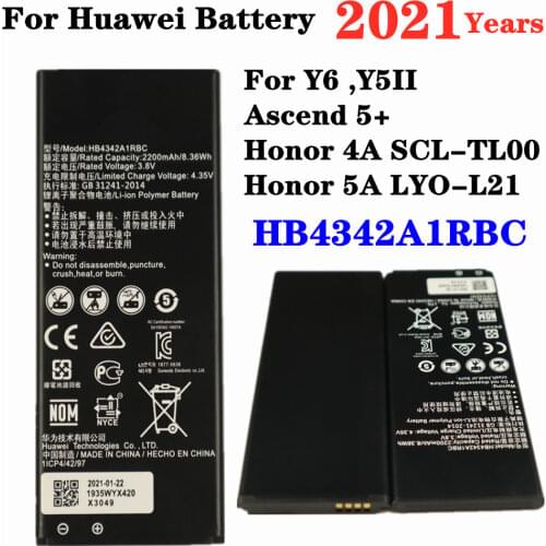 For Huawei Y5II Y5 II 2,Ascend 5+,Y6,Honor 4A SCL-TL00,Honor 5A LYO-L21 Phone Battery HB4342A1RBC 2200mAh High Quality Batteries