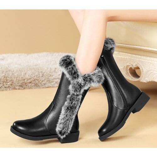 Big Size 9 10 11-17 boots women woman winter boots women women shoes botas Maomao side zipper flat heel round head
