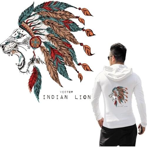 Large Size lion Surpdeco Washable Stickers Household Iron on Patch for Clothes DIY Badges Stickers on Cloth Appliques Wholesale