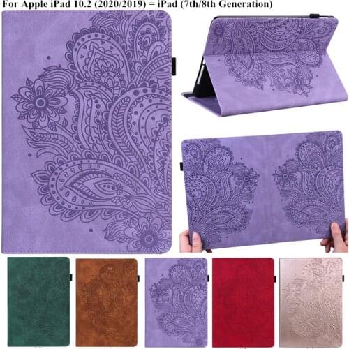 3D Flower Embossed Case Cover for iPad 10 2 7th 8 8th Generation A2197 A2270 Soft TPU Back for Apple iPad 10.2 8th Gen 2020 Case