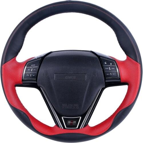 Steering Wheel Cover For Peugeot 307 Customized Hand-stitched PU Leather Braid Premium leather Grip Cover car accessories