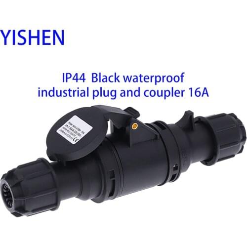 Black Waterproof Dustproof Industrial Plug and Socket 3 Core 3 Pin 16A Male ＆ female Stage Lighting Power Supply Aviation 220V