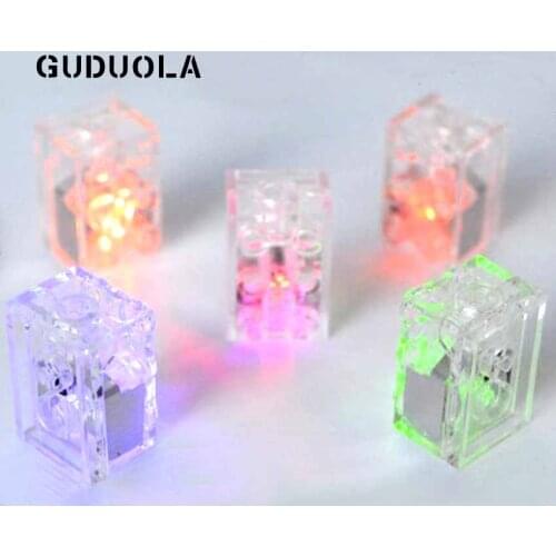 Brick Colorful LED Light-emitting 2x2dots 2x3dots building Blocks Toys Brick Lamp Parts Double Flash LED Light for Kid Gift