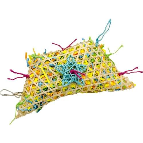 Colorful Parrot Bird Toys Pet Parrot Bird Bites Climb Chew Toys Cockatiel Parakeet Hanging Brushed Grass Rope Toy