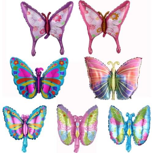 Colorful Butterfly Aluminum Balloons Boy Girl Birthday Decorations Foil Balloons Baby Shower Supplies Wedding Party Decor Balls