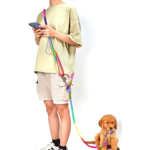 Multifunctional Double-head Leash Harnesses Leads for Dogs Walking Slung Shoulder Hands Free Leashes Running Dog Chain