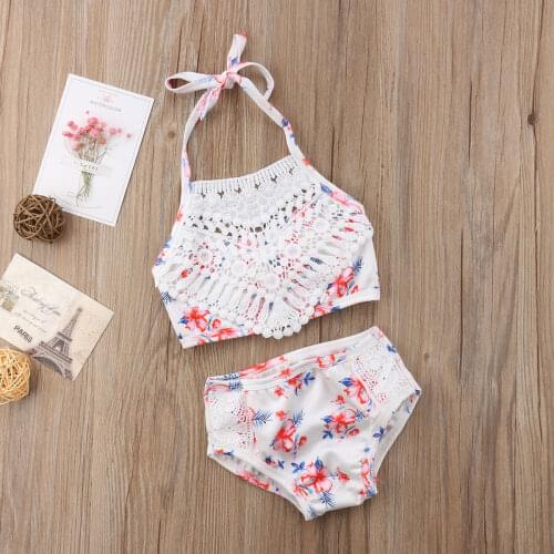 Fashion Girl Swimsuits 2Y-5Y Toddler Baby Girls Kids Swimsuit Bathing Tankini Bikini Set Swimwear Beachwear