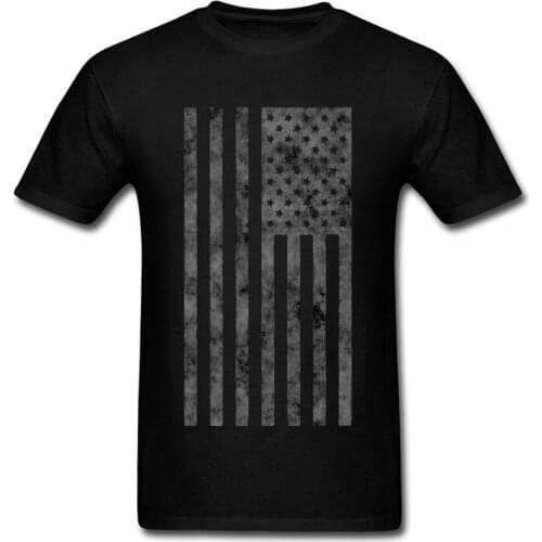 Mens Black T Shirt Grunge Style T-shirts American Flag Tshirt Birthday Gift Clothes 100% Cotton O-Neck Men Tops Tees Cheap