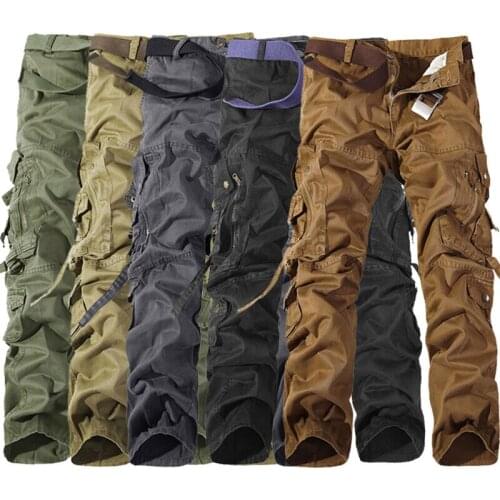 Men Tactical Army Military Trousers Multi Pockets Cargo Combat Pants Workwear!_