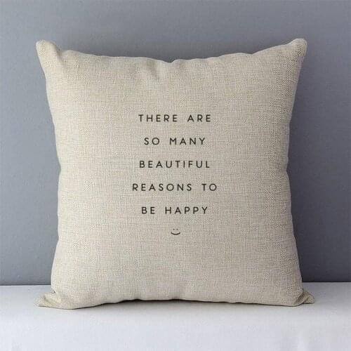 Nordic simply style words letters printed cushion cover home decorative pillow cover 45x45cm cotton linen couch pillowcase