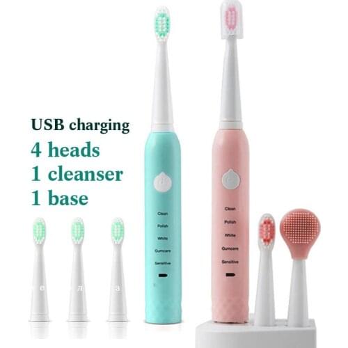Sonic electric toothbrush USB charging 4 original toothbrush head a cleanser Power tools for cleaning teeth sonic brush SU156