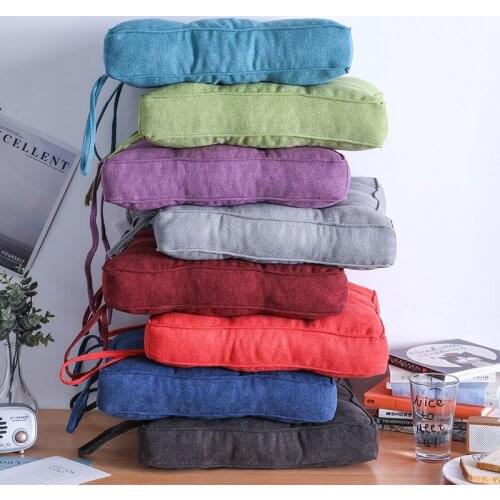 Solid Color Thick Chair Cushion High Resilience Square Round Seat Cushions Sofa Back Cushion Pillow Buttocks Seat Pad Floor Mat