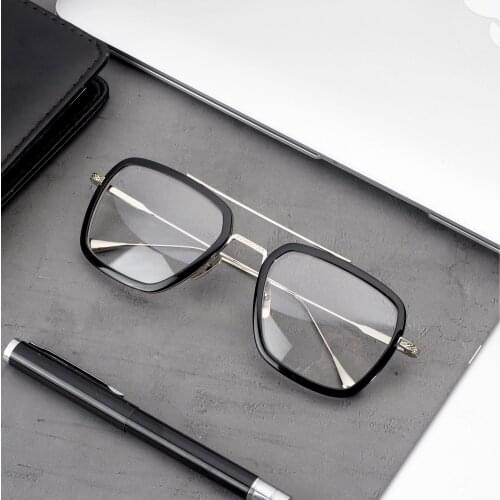 Tony Shark Glasses Frame Men Eyeglasses Man Brand Design Luxury Spectacles for Prescription Fashion Fake Steampunk Vintage Clear