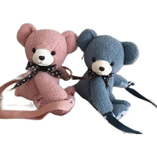 Wholesale 6pcs/lot Cute Teddy Bear Plush Toy Stuffed Animals Bear Plush Backpack Bag for Girls Boys Birthday Gifts