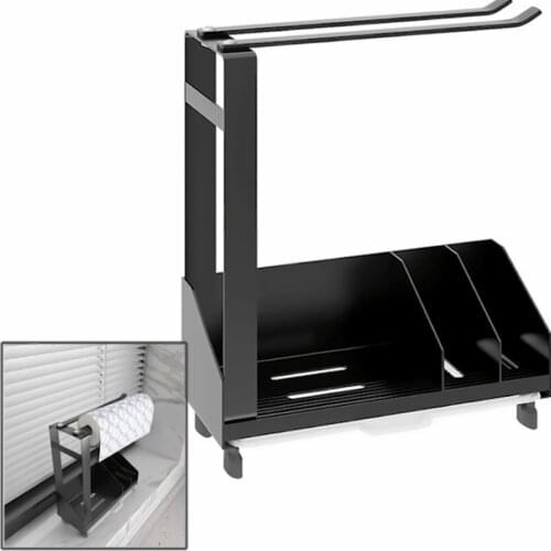 Kitchen Sink Caddy Organizer Nonslip Sponge Soap Brush Holder with Detachable Drain Pan Stainless Steel Kitchen Drying Rack