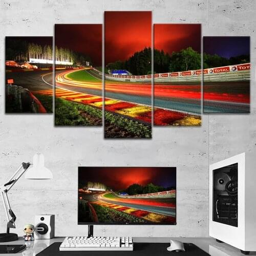 Canvas Printed Pictures Wall Art Painting 5 Panel Nurburgring Rally Road Home Decoration Module Poster For Living Room Framework