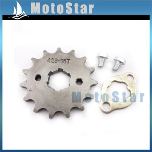 428 15 Tooth 20mm Front Chain Sprocket Gear For 50cc 70cc 90cc 110cc 125cc 140cc 150cc 160cc ATV Quad Pit Dirt Trail Bike