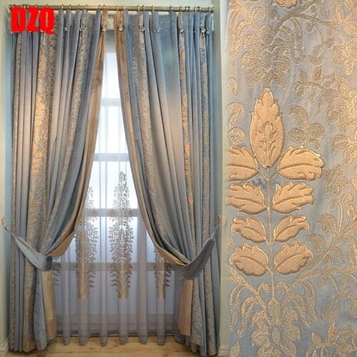 Luxury Splicing Chenille Grace Custom American Luxurious French Curtains for Living Room Bedroom Neo-Classical Velvet Curtains